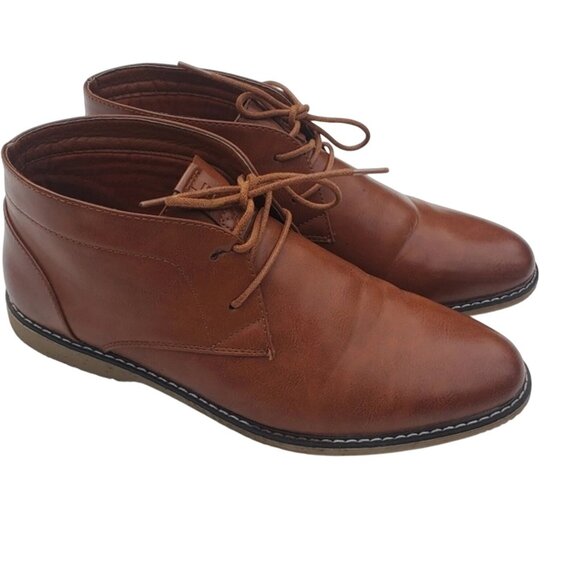 London Fog Collection Blackburn size 11M memory foam ankle light Faux Leather Br - Picture 1 of 8